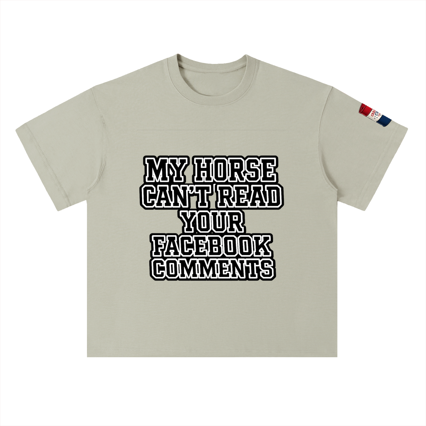 My Horse Can't Read Heavyweight Drop Shoulder Cotton T-Shirt