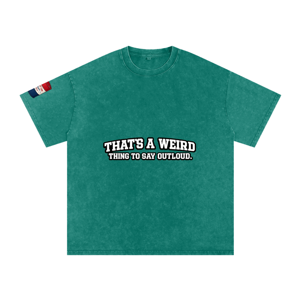 That's Weird Snow Washed Oversized Cotton T-Shirt