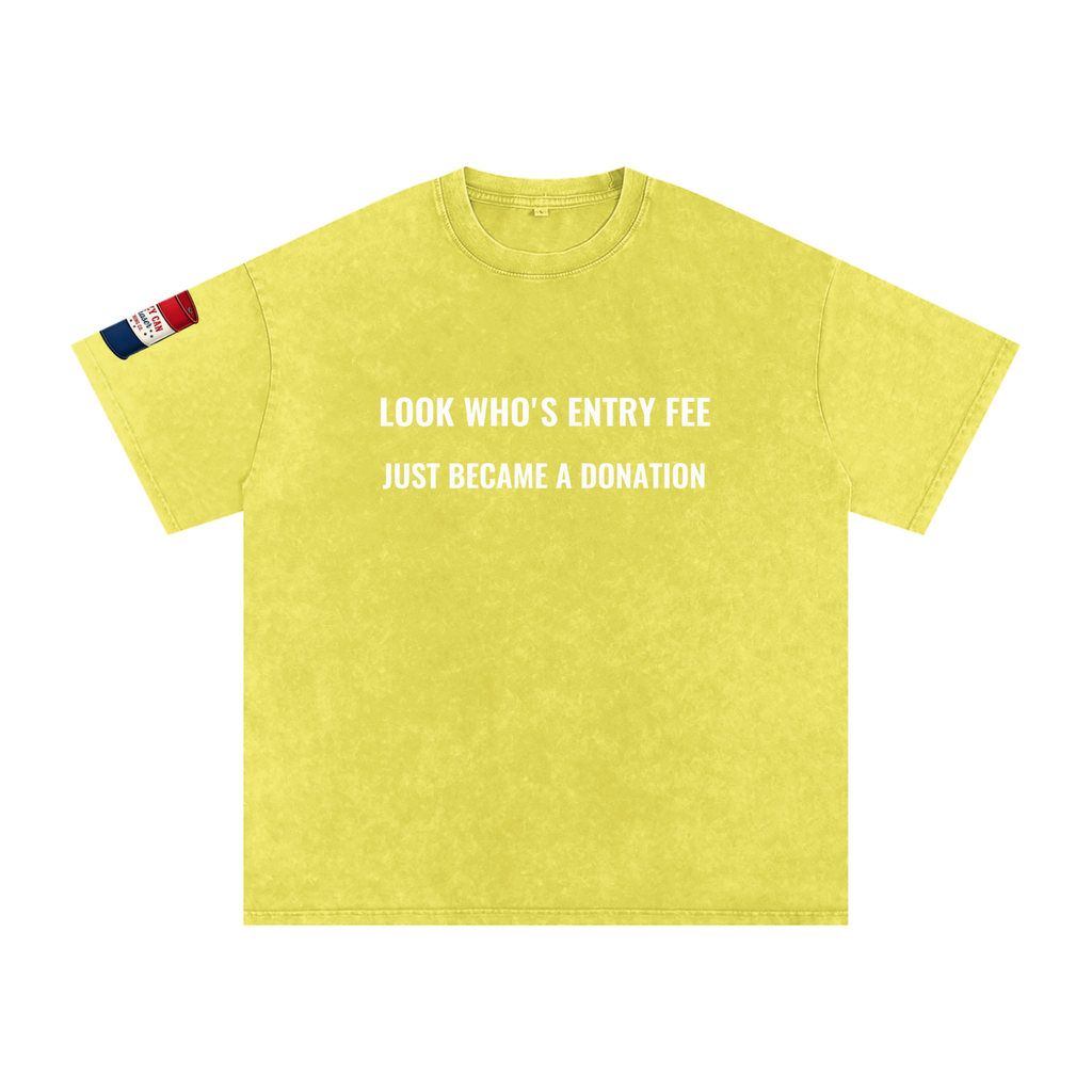 LOOK WHO Snow Washed Oversized Cotton T-Shirt