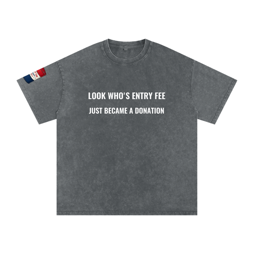 LOOK WHO Snow Washed Oversized Cotton T-Shirt