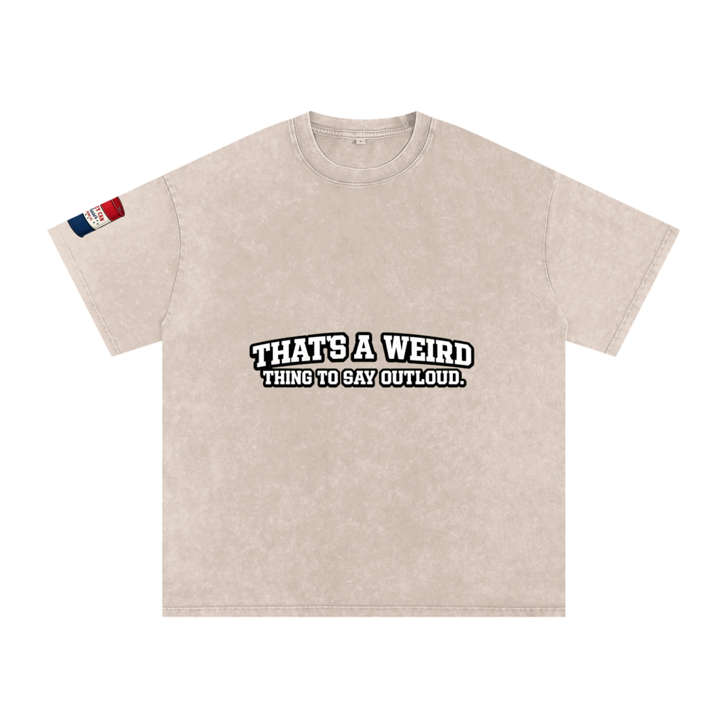 That's Weird Snow Washed Oversized Cotton T-Shirt