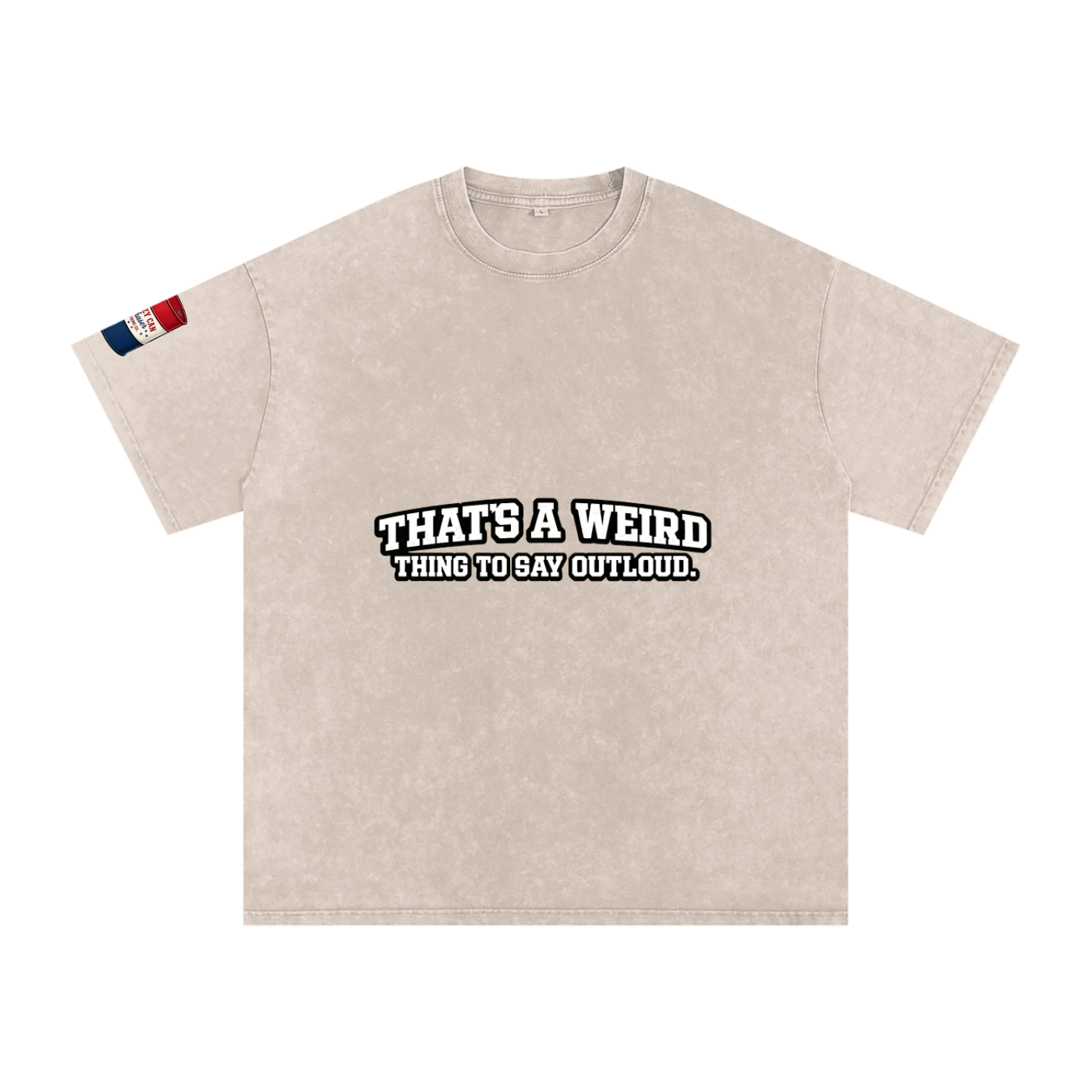 That's Weird Snow Washed Oversized Cotton T-Shirt