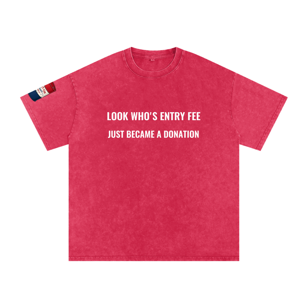 LOOK WHO Snow Washed Oversized Cotton T-Shirt