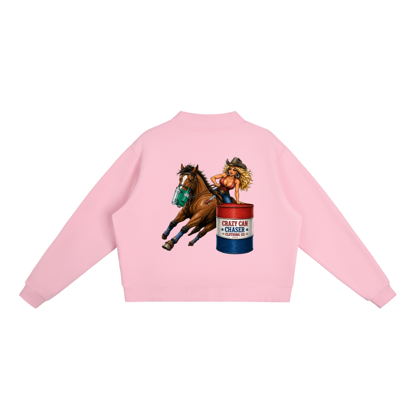 Barrel Racer Betty Mock-Neck Crew Sweatshirt