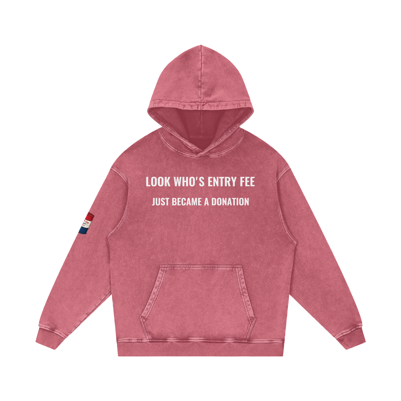 LOOK WHO Snow Washed Loose Cotton Hoodie
