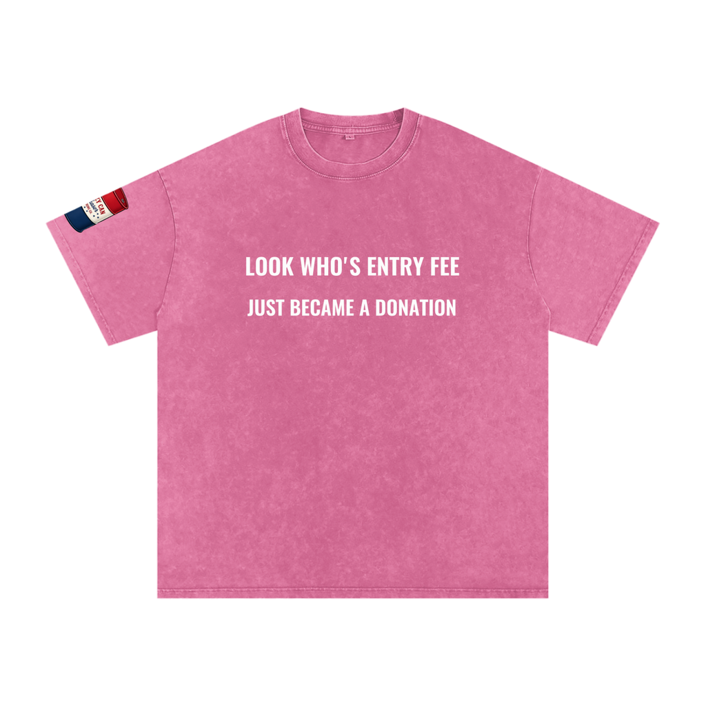LOOK WHO Snow Washed Oversized Cotton T-Shirt