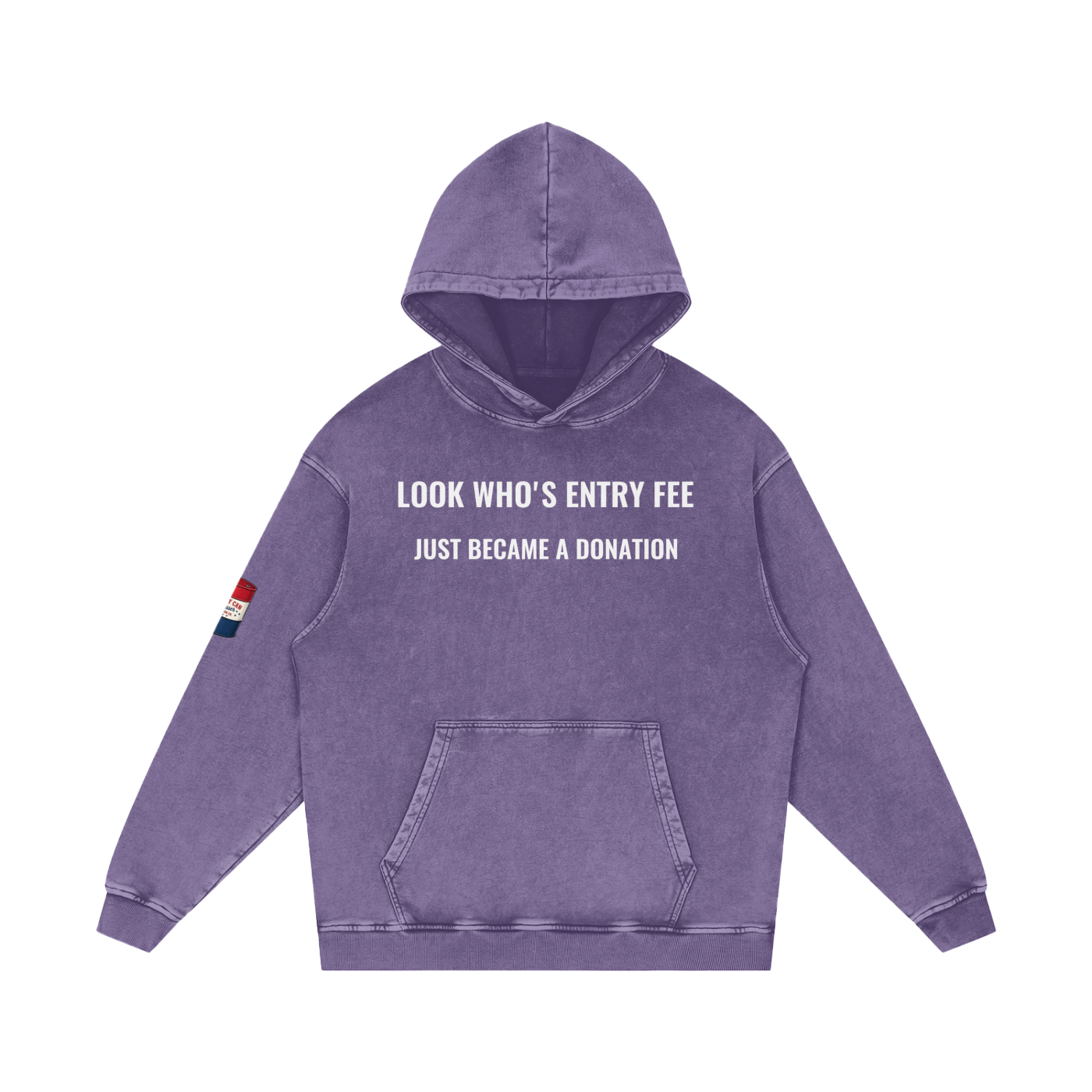 LOOK WHO Snow Washed Loose Cotton Hoodie