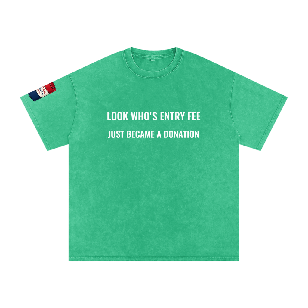 LOOK WHO Snow Washed Oversized Cotton T-Shirt