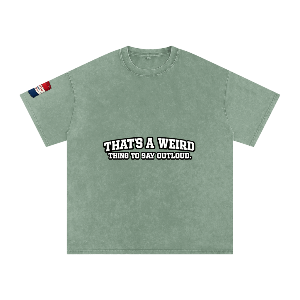 That's Weird Snow Washed Oversized Cotton T-Shirt