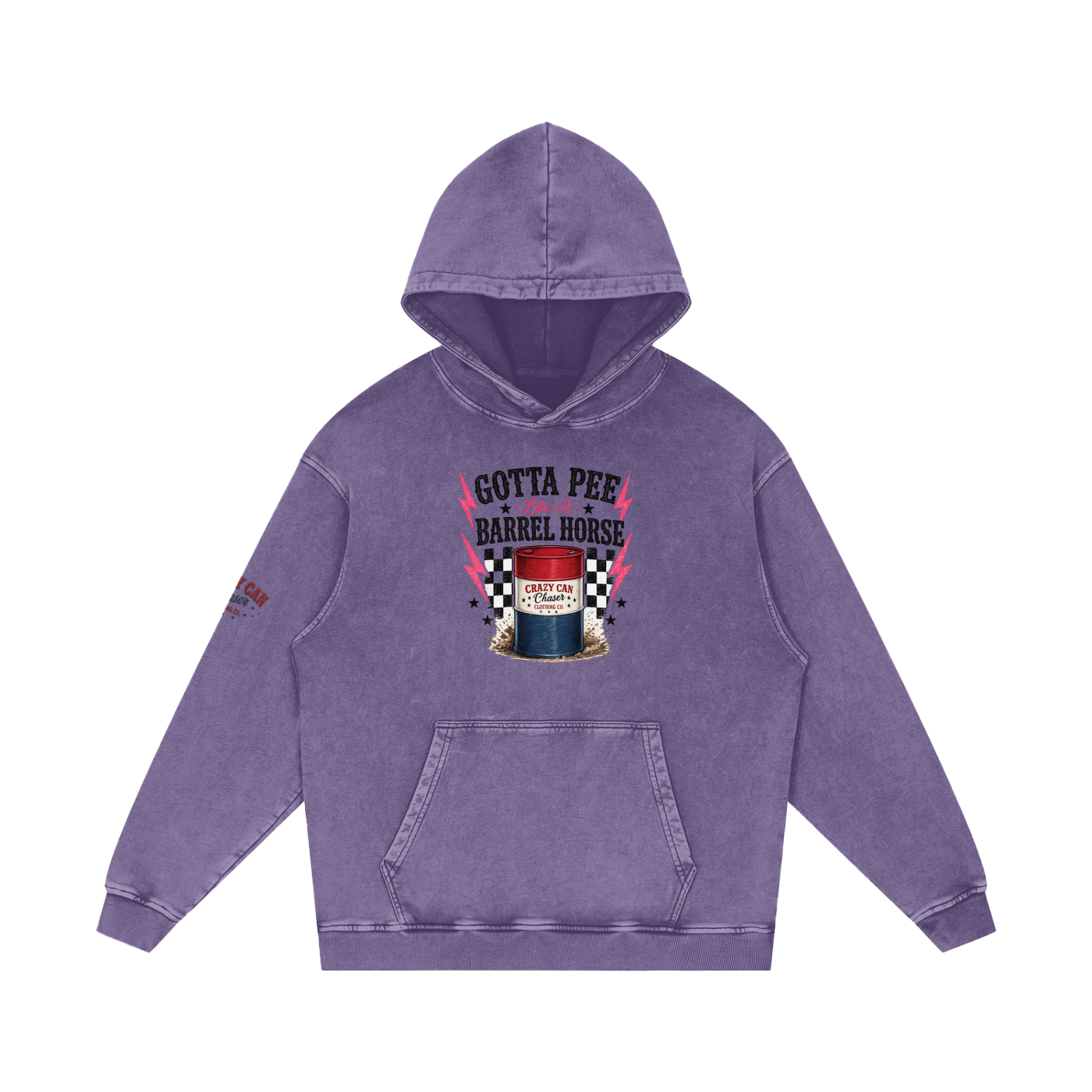 LIKE A BARREL HORSE Snow Washed Loose Cotton Hoodie