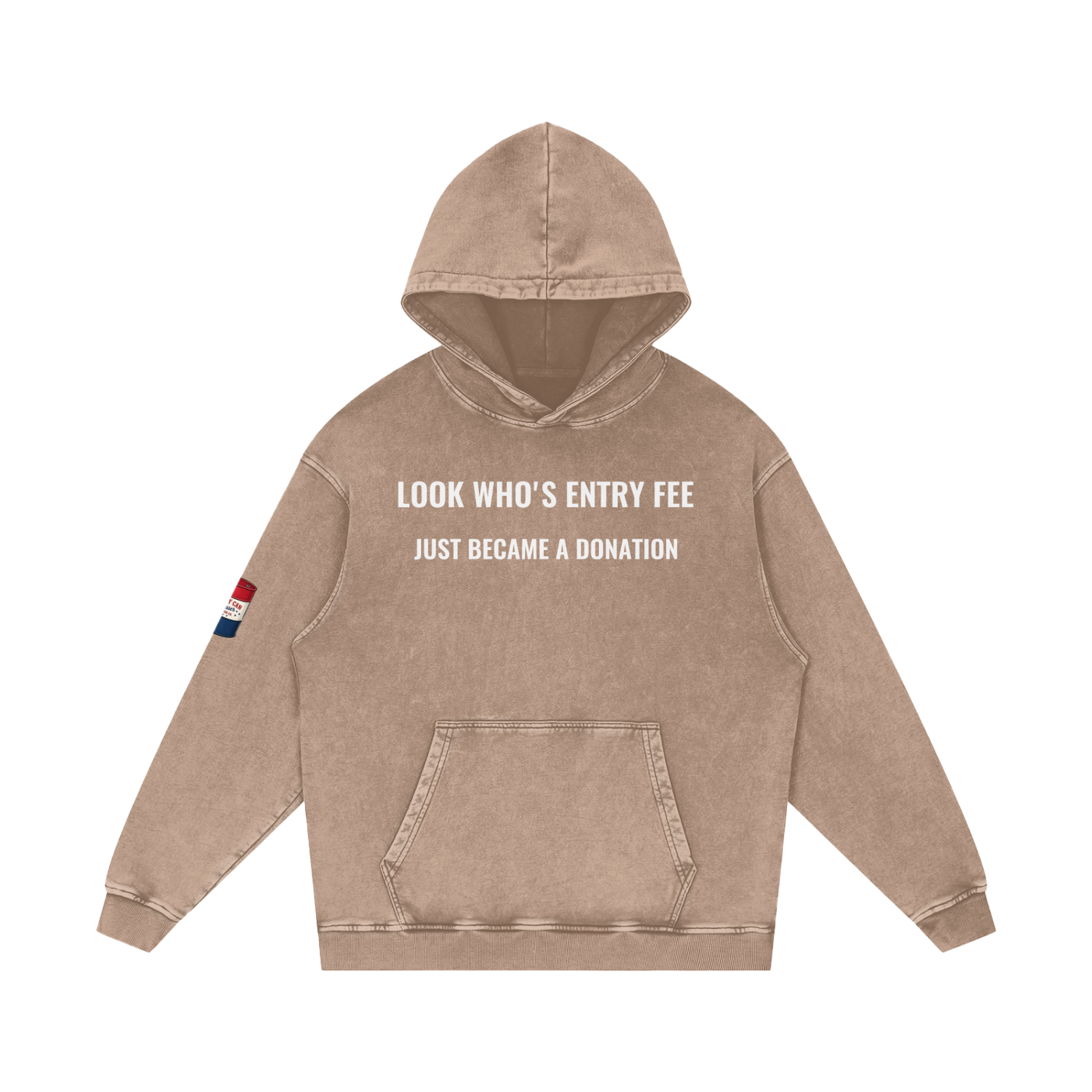LOOK WHO Snow Washed Loose Cotton Hoodie