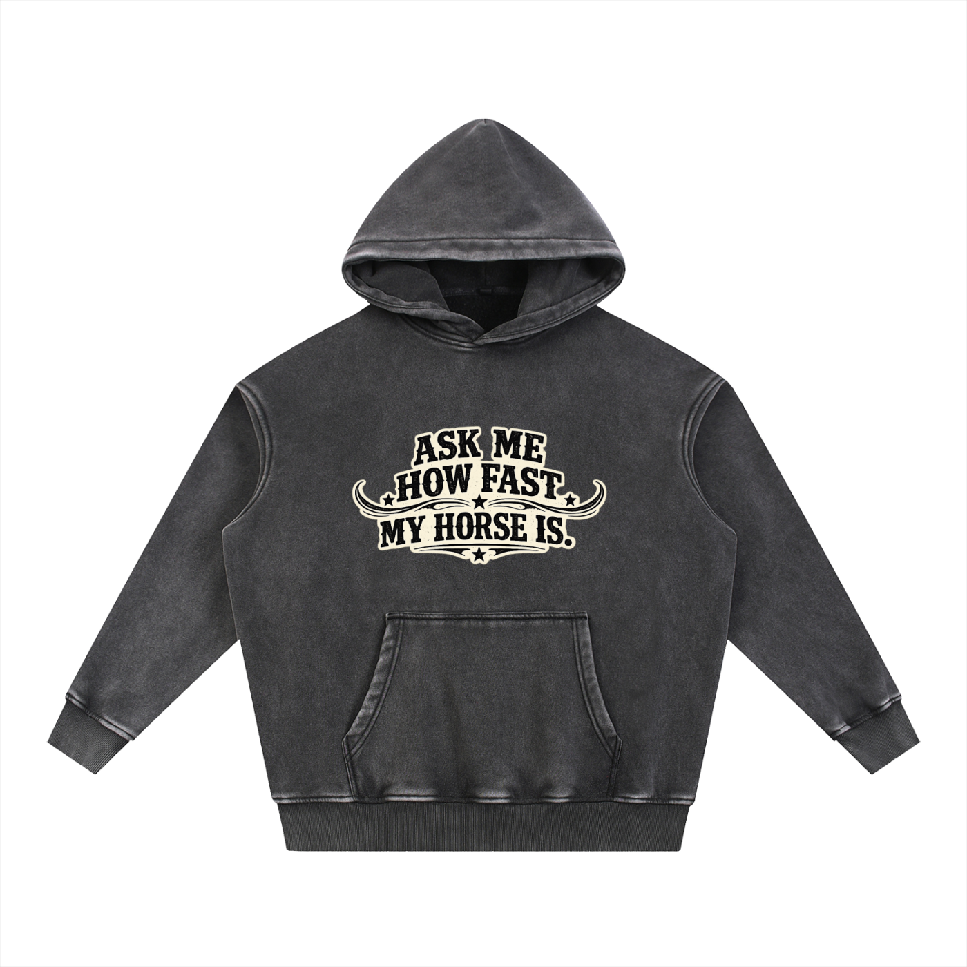 Ask Me How Fast Snow Wash Fleece Oversize Hoodie