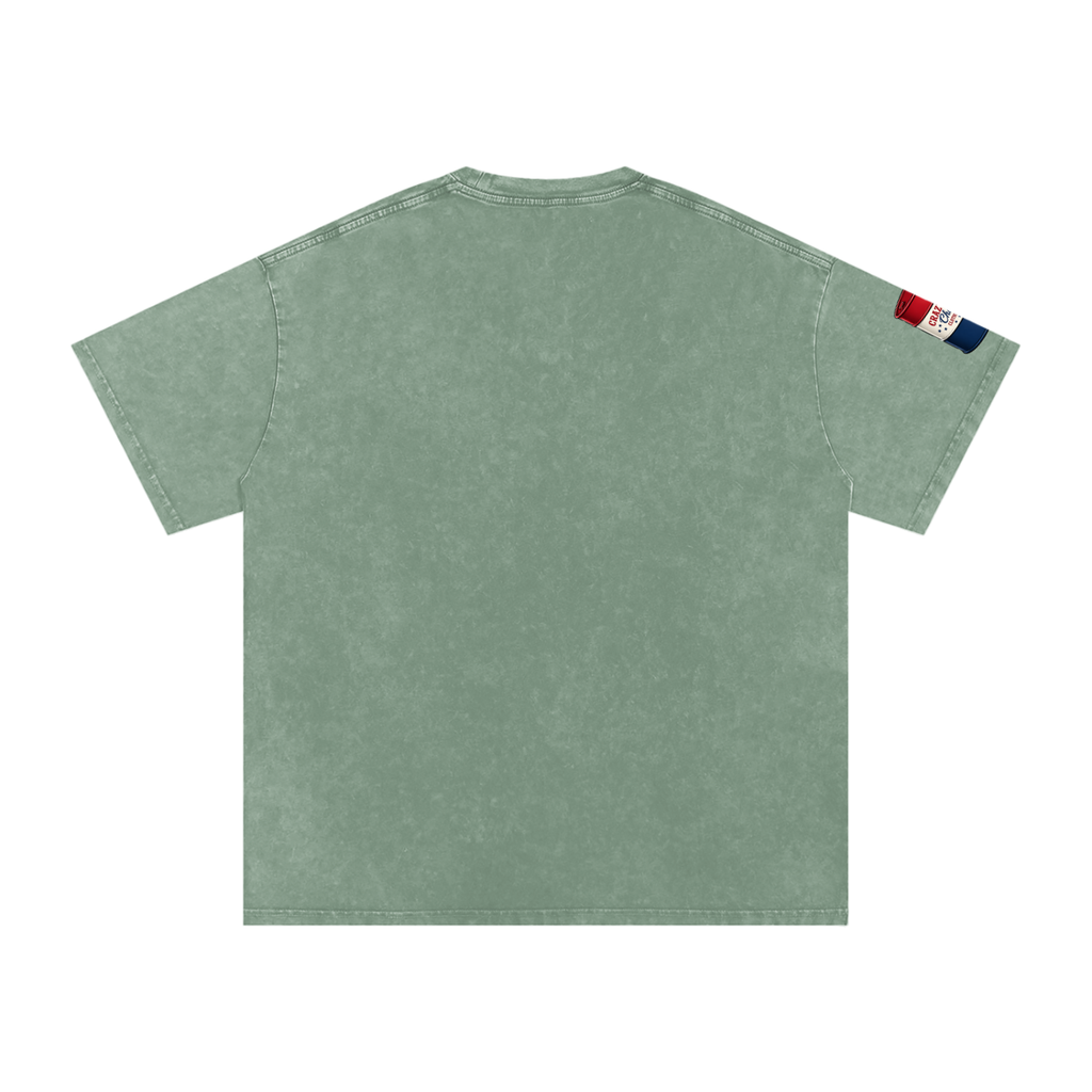 LOOK WHO Snow Washed Oversized Cotton T-Shirt