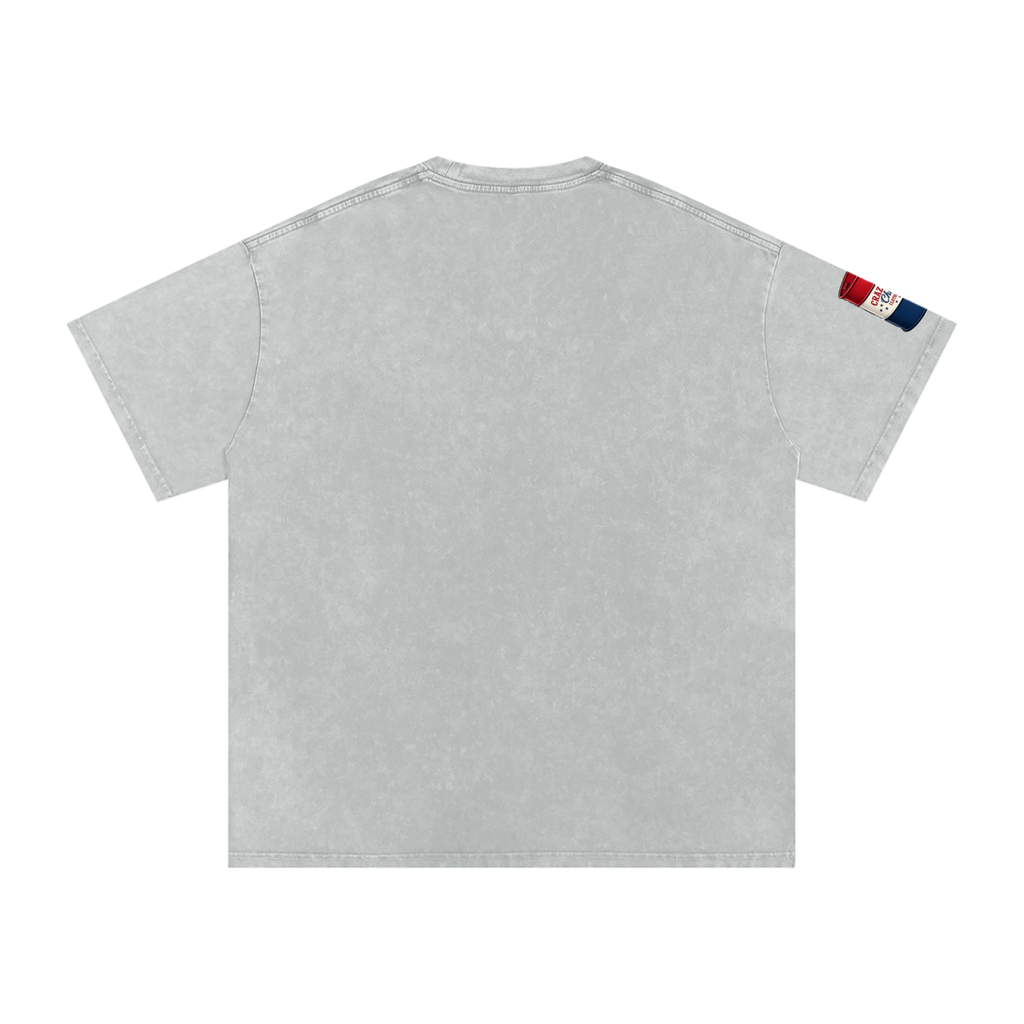 LOOK WHO Snow Washed Oversized Cotton T-Shirt