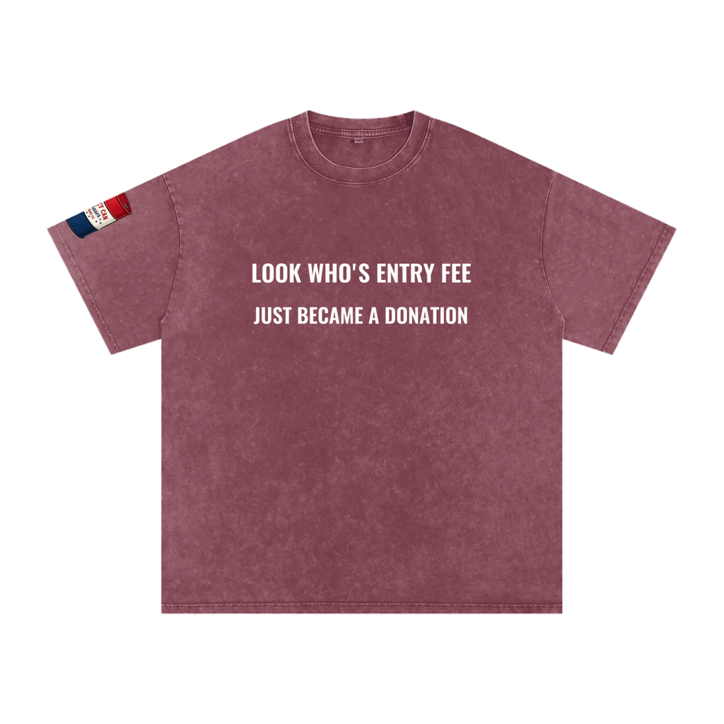 LOOK WHO Snow Washed Oversized Cotton T-Shirt