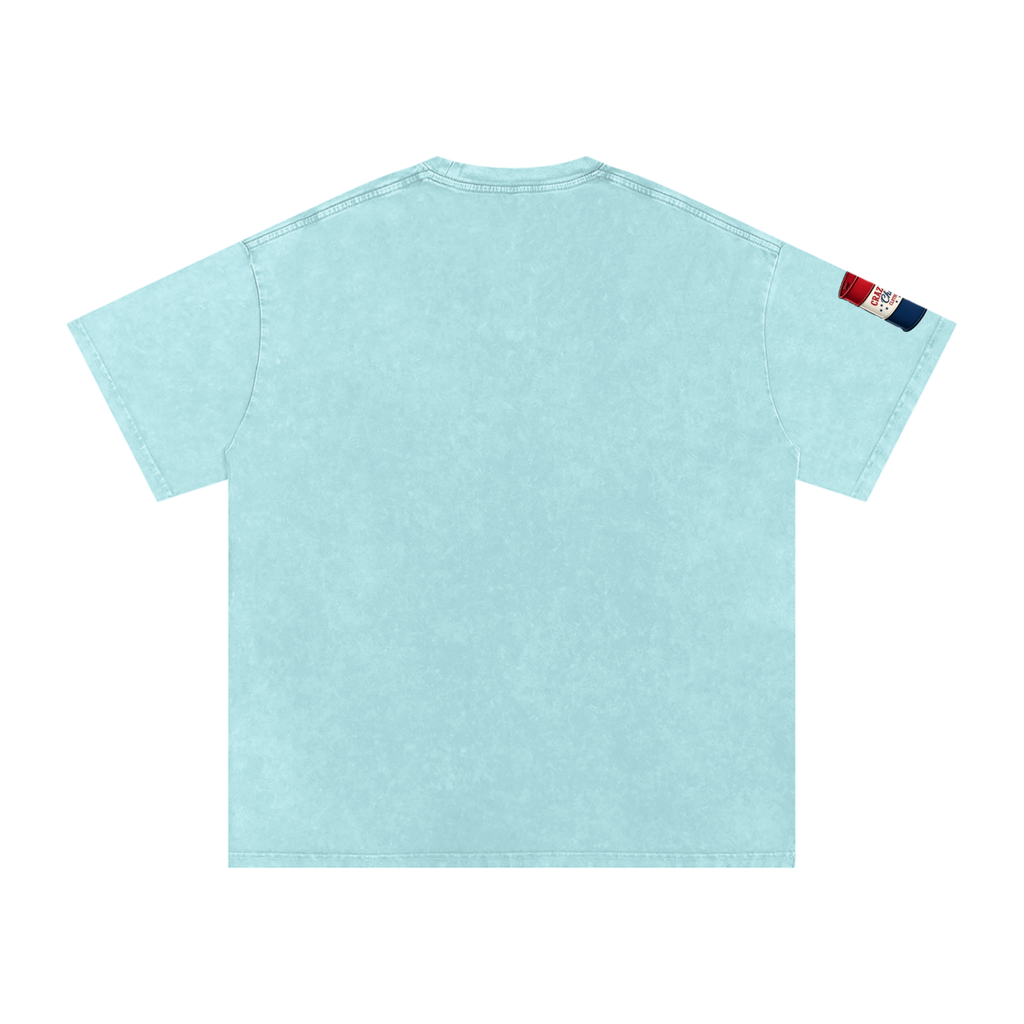 LOOK WHO Snow Washed Oversized Cotton T-Shirt