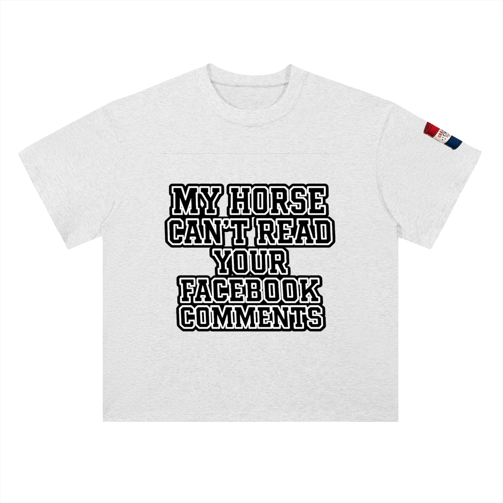 My Horse Can't Read Heavyweight Drop Shoulder Cotton T-Shirt