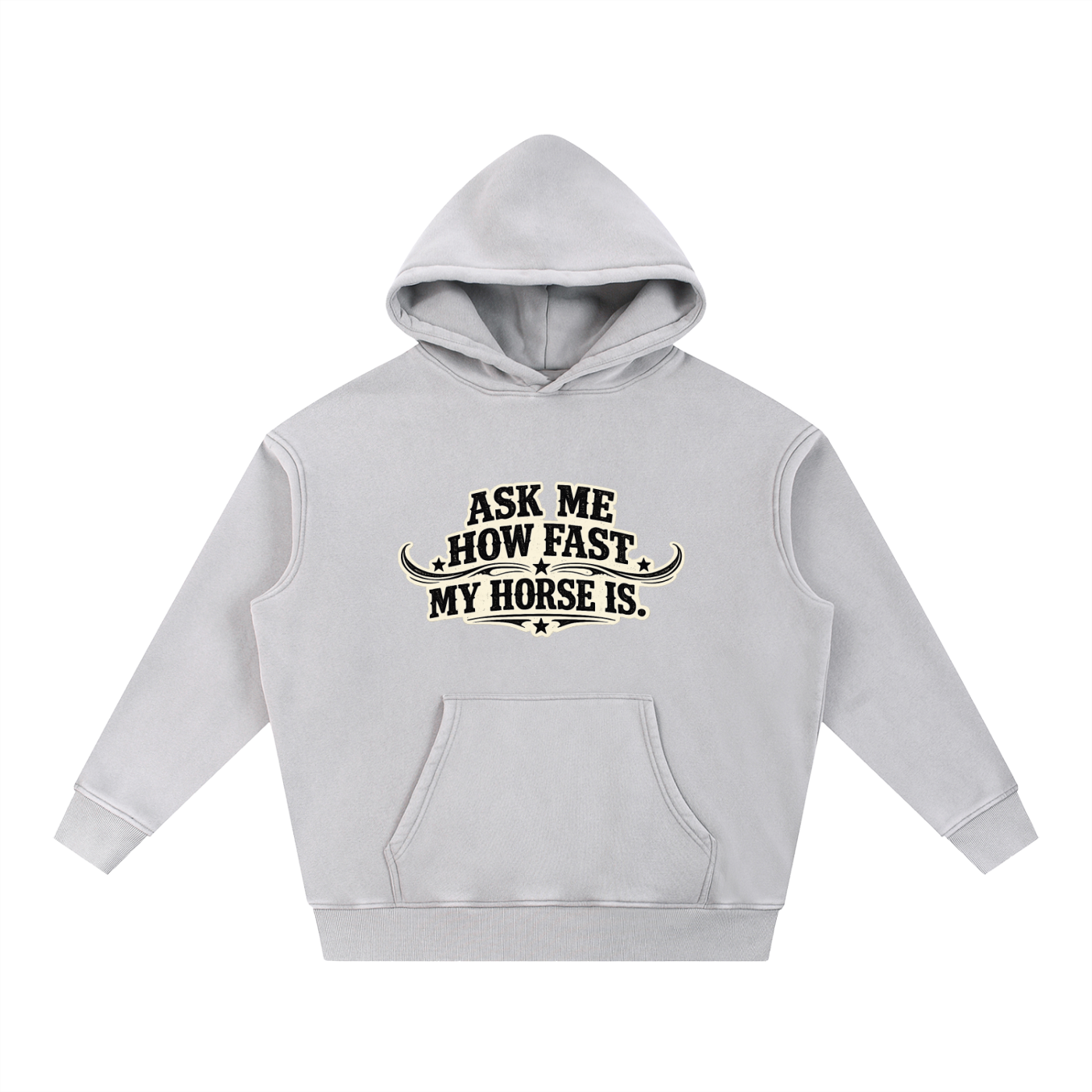 Ask Me How Fast Snow Wash Fleece Oversize Hoodie