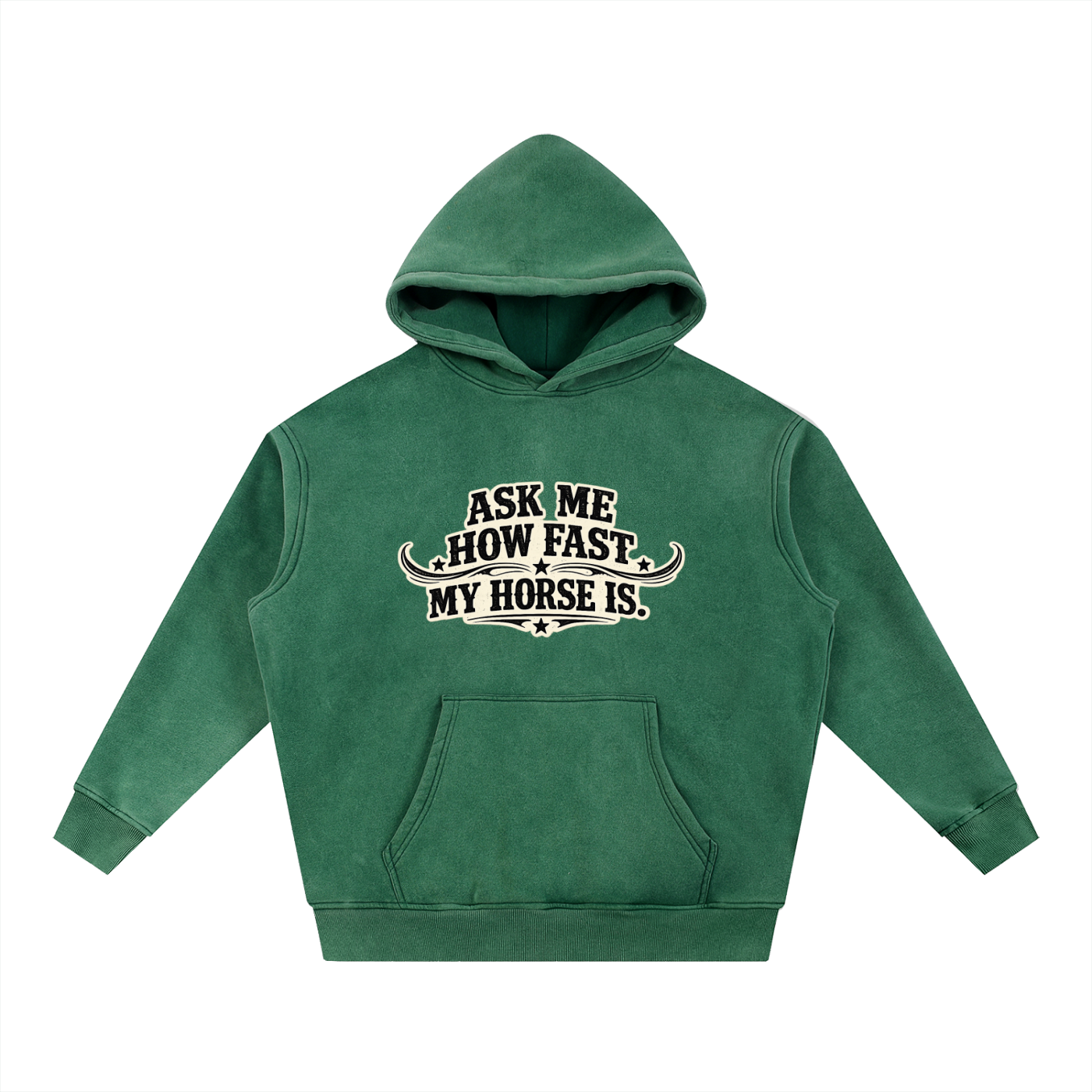 Ask Me How Fast Snow Wash Fleece Oversize Hoodie
