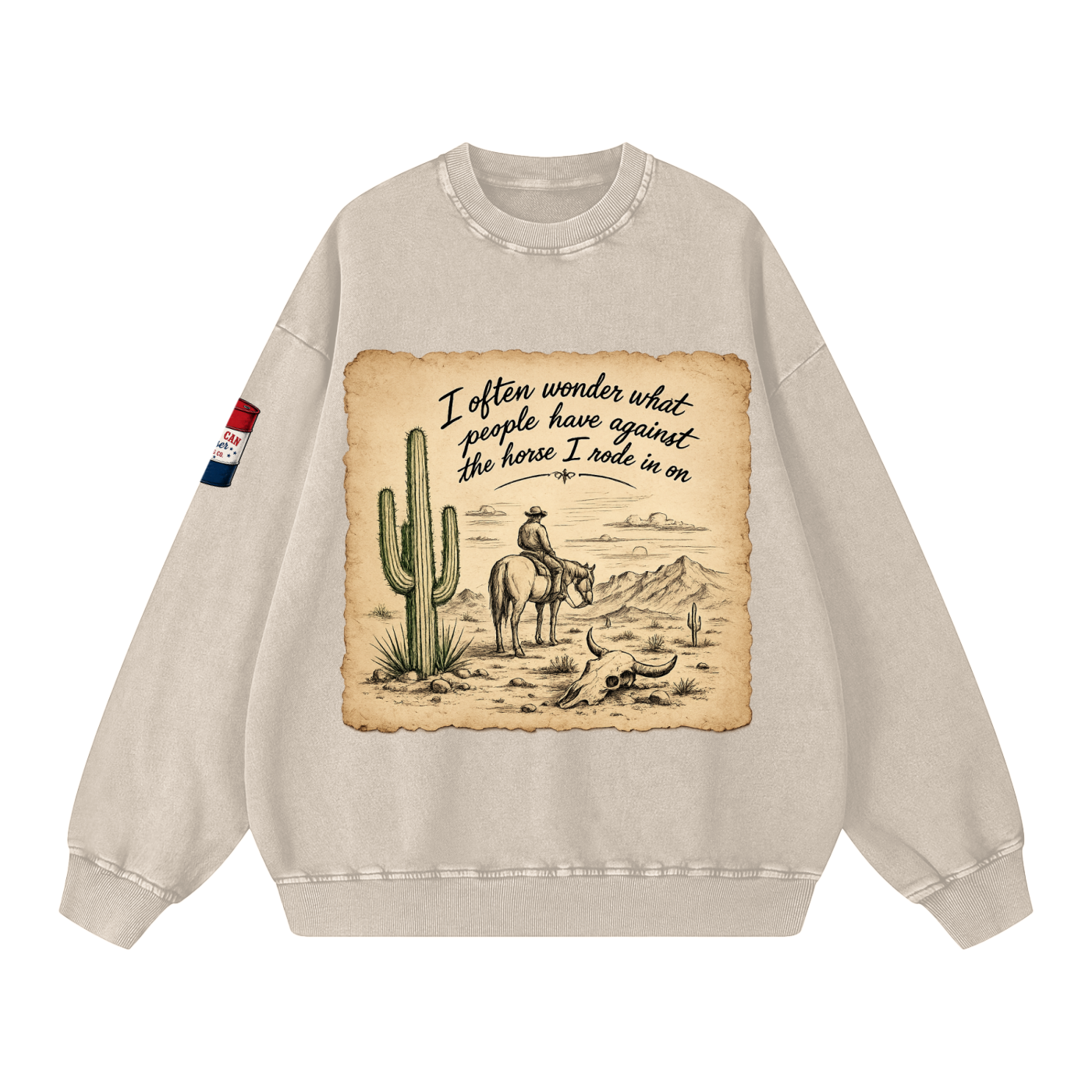 Horse I Rode In On Snow Washed Oversized Sweatshirt