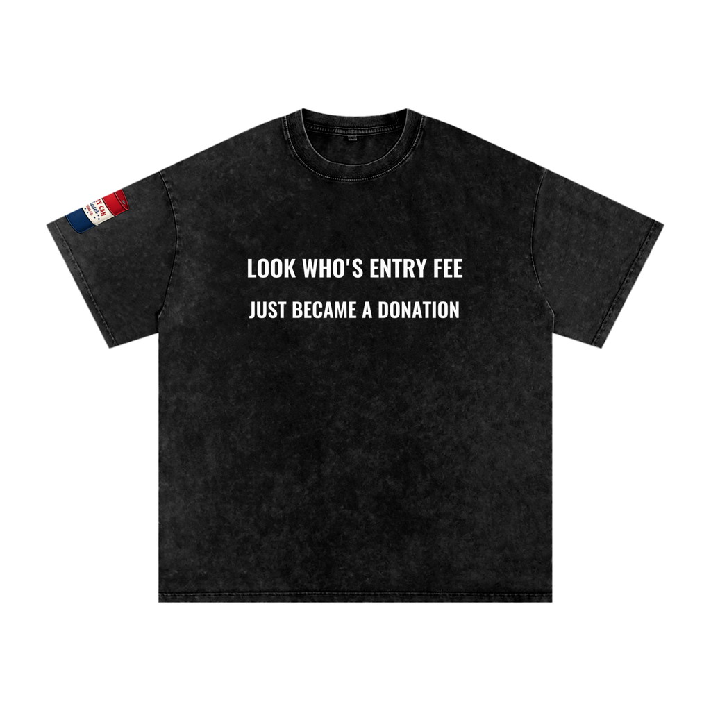 LOOK WHO Snow Washed Oversized Cotton T-Shirt