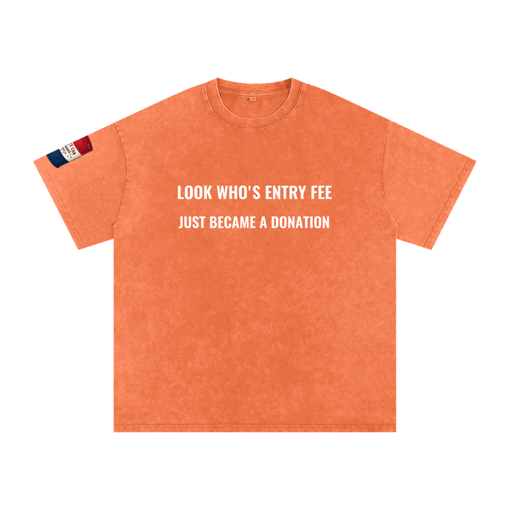 LOOK WHO Snow Washed Oversized Cotton T-Shirt