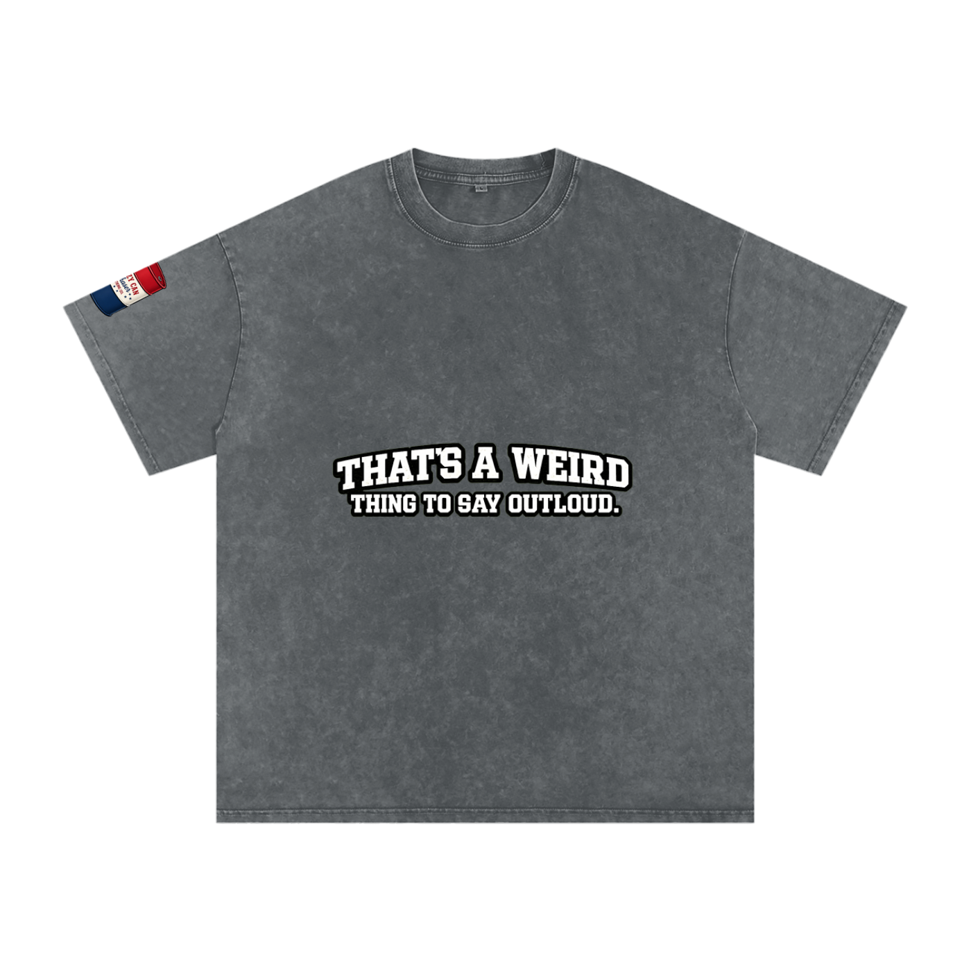 That's Weird Snow Washed Oversized Cotton T-Shirt