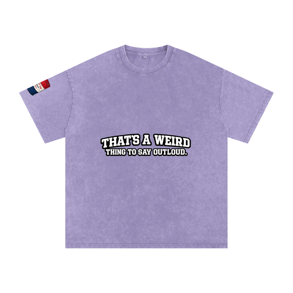That's Weird Snow Washed Oversized Cotton T-Shirt