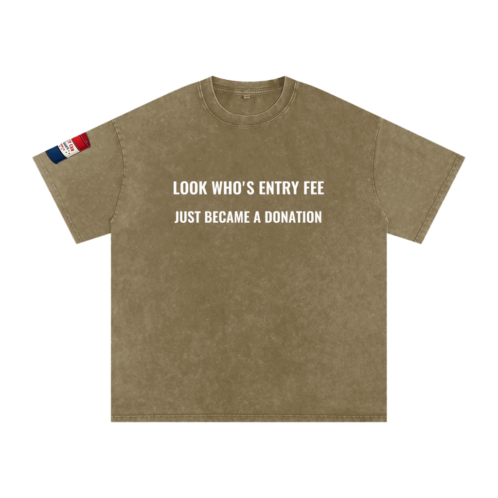 LOOK WHO Snow Washed Oversized Cotton T-Shirt