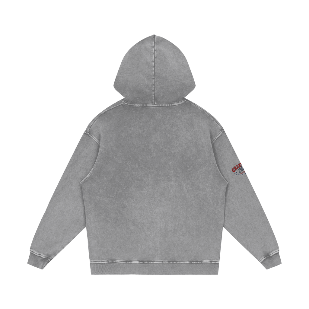LIKE A BARREL HORSE Snow Washed Loose Cotton Hoodie