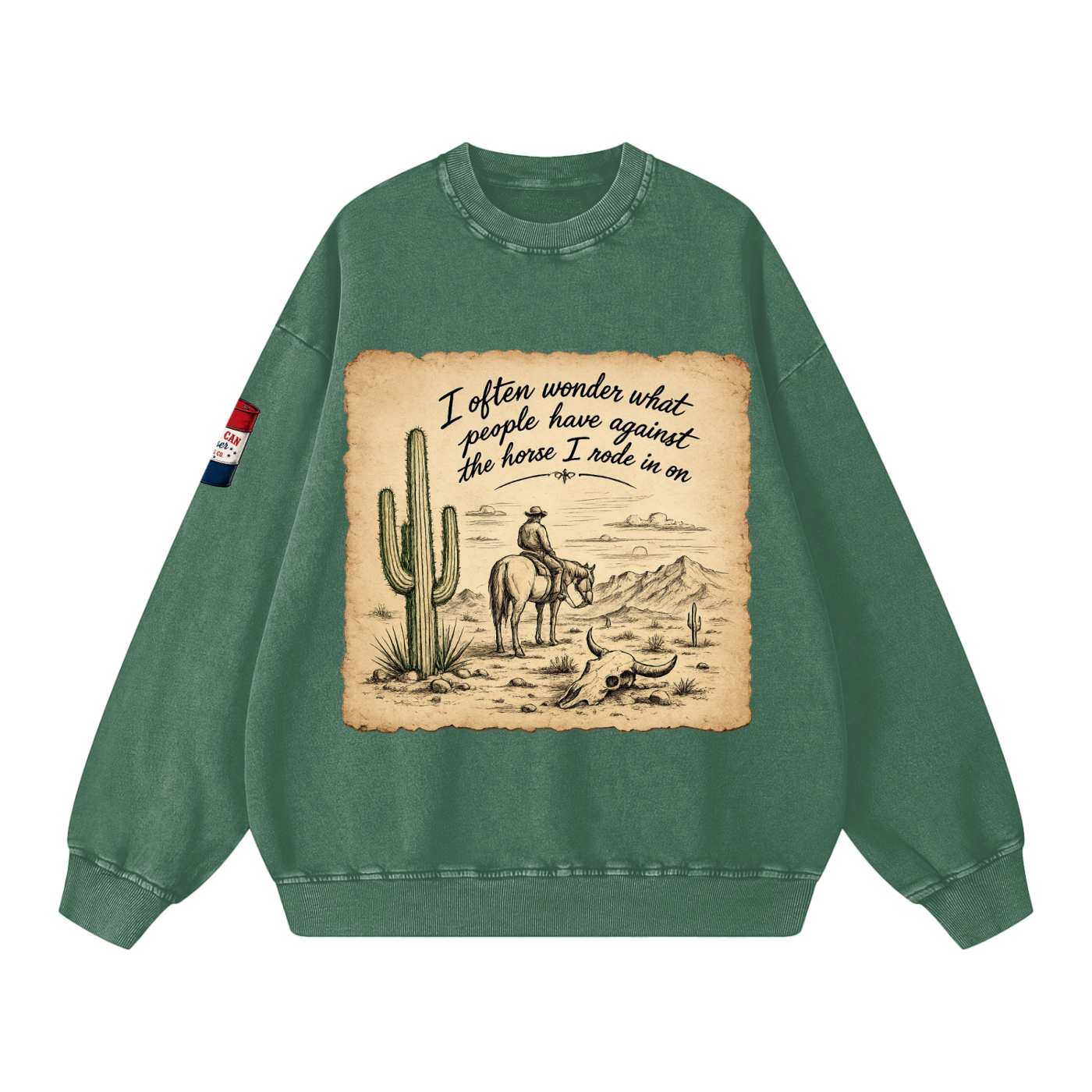 Horse I Rode In On Snow Washed Oversized Sweatshirt