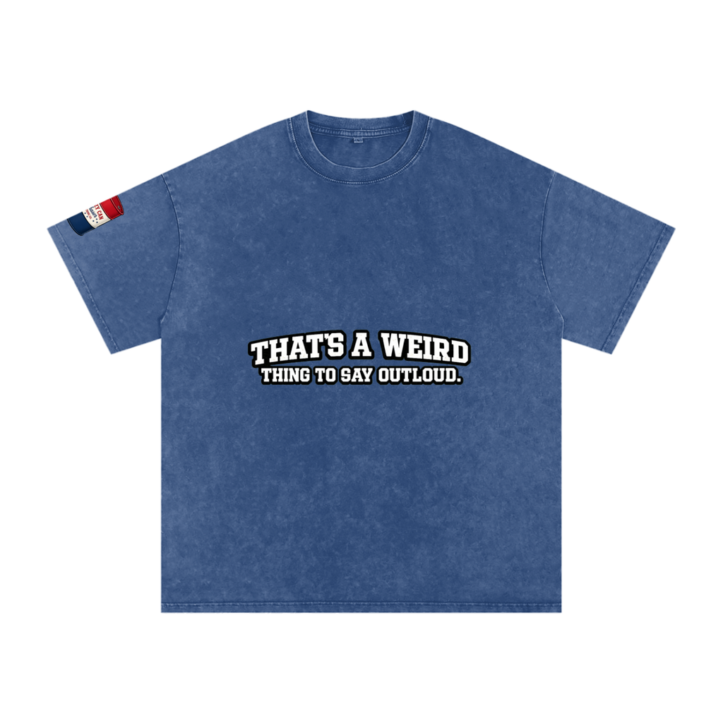 That's Weird Snow Washed Oversized Cotton T-Shirt