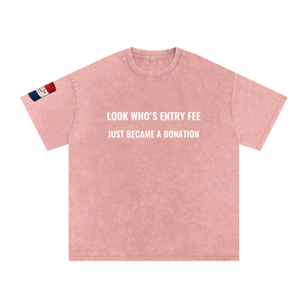 LOOK WHO Snow Washed Oversized Cotton T-Shirt