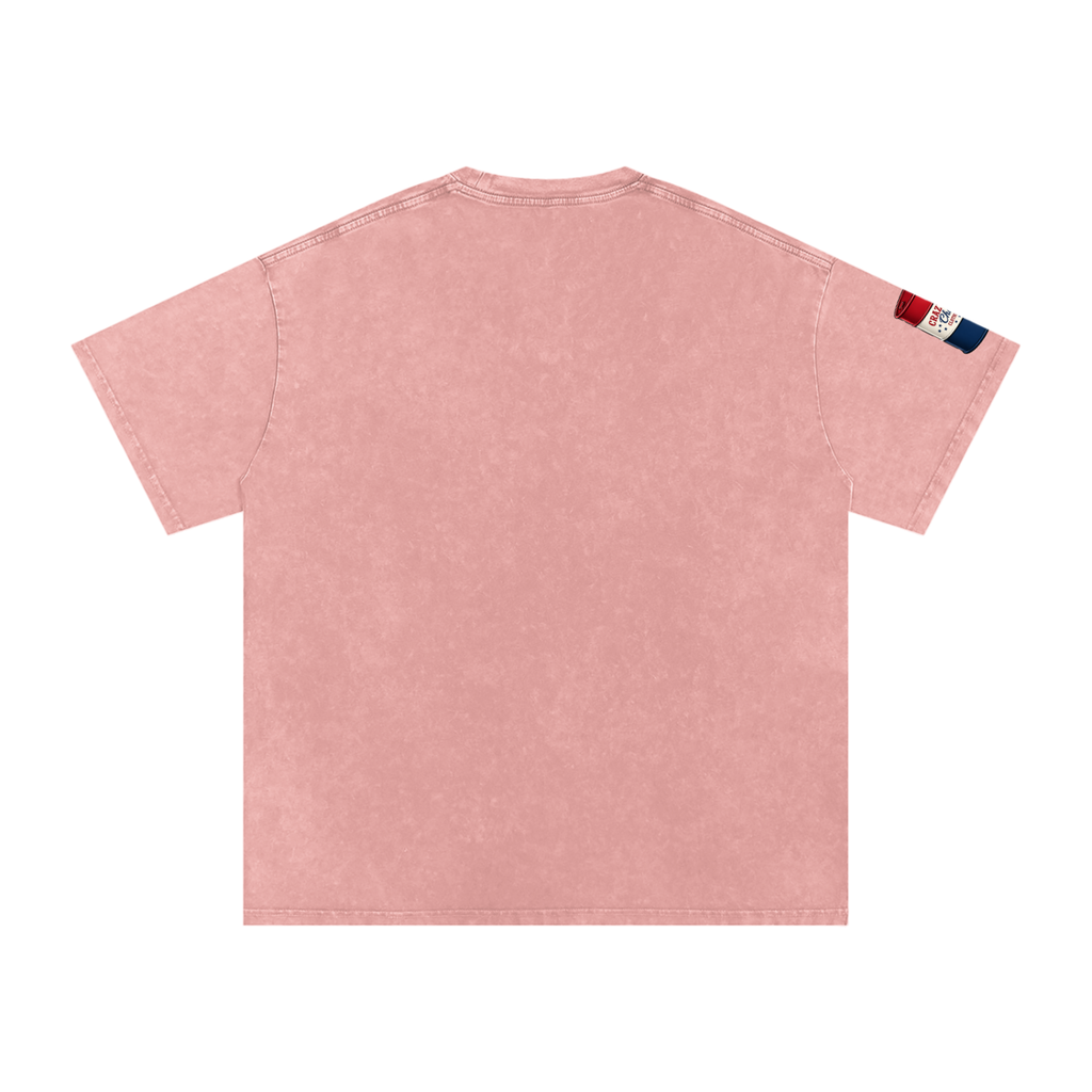 LOOK WHO Snow Washed Oversized Cotton T-Shirt