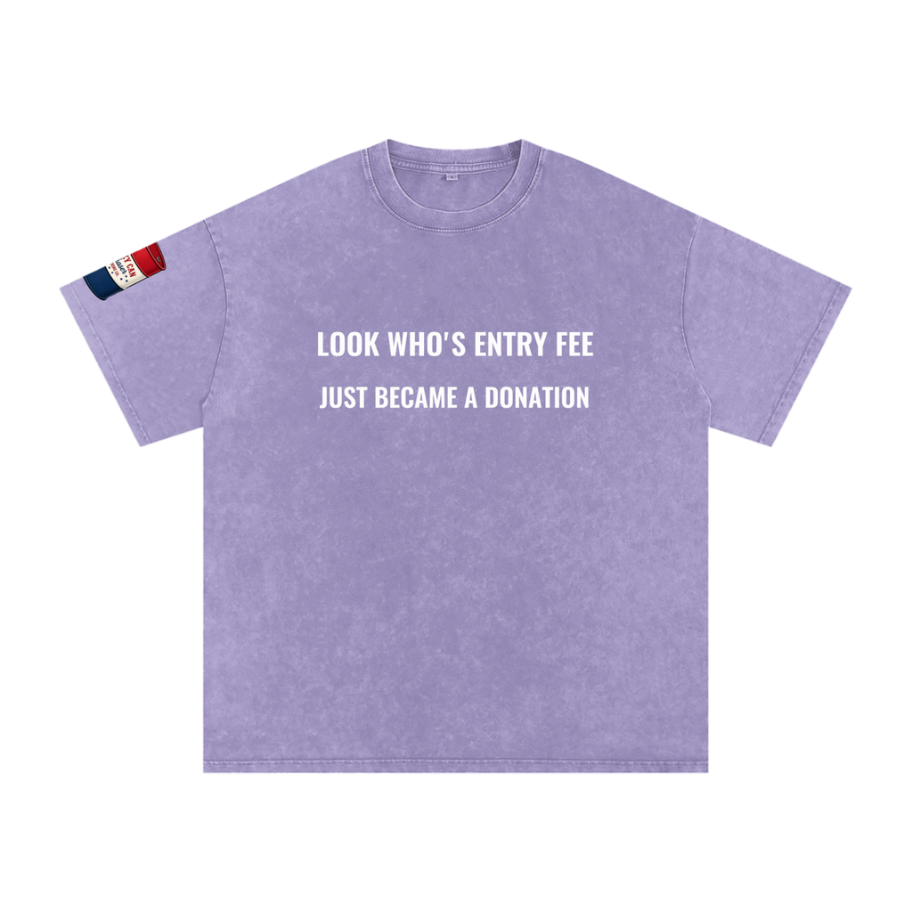 LOOK WHO Snow Washed Oversized Cotton T-Shirt