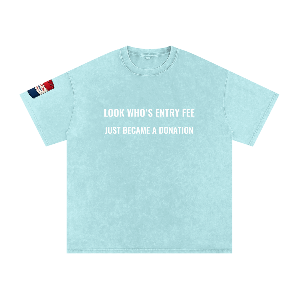 LOOK WHO Snow Washed Oversized Cotton T-Shirt