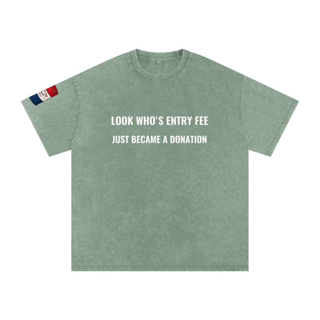 LOOK WHO Snow Washed Oversized Cotton T-Shirt