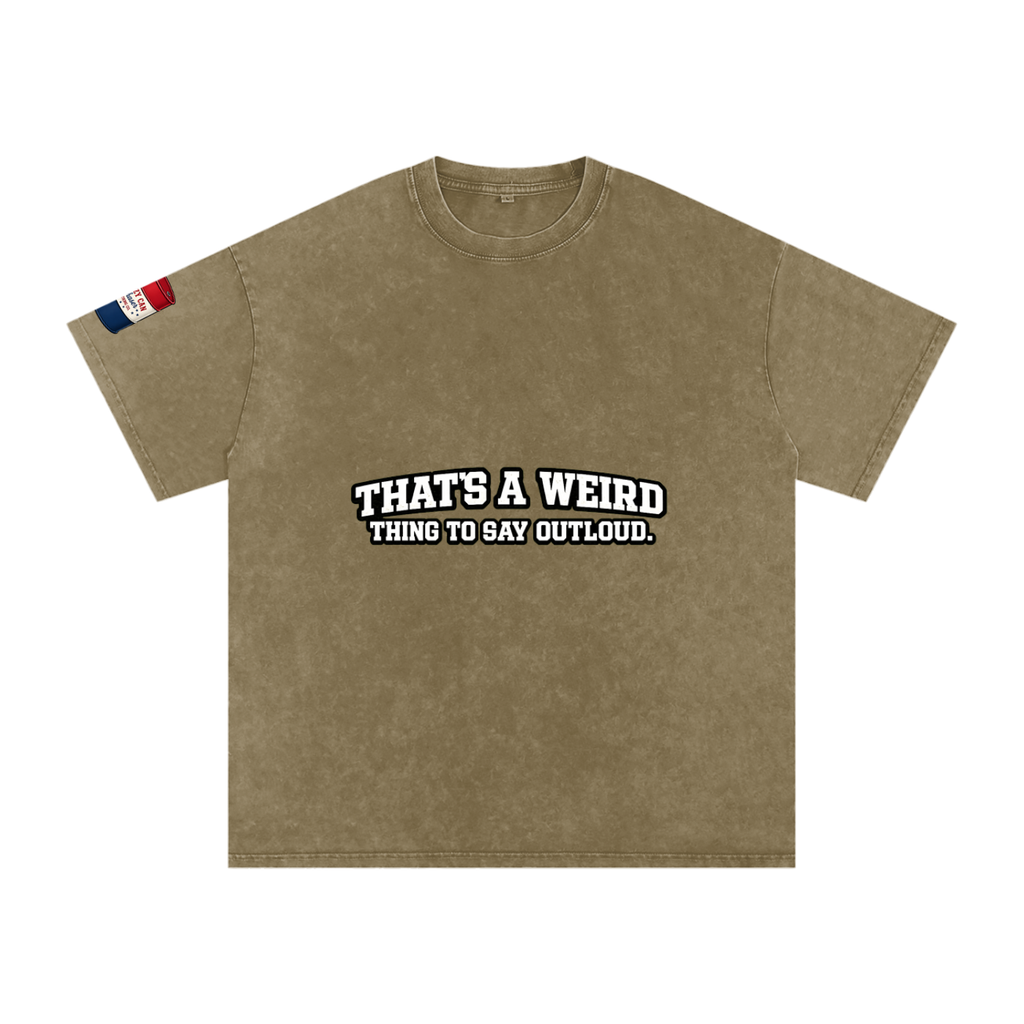 That's Weird Snow Washed Oversized Cotton T-Shirt