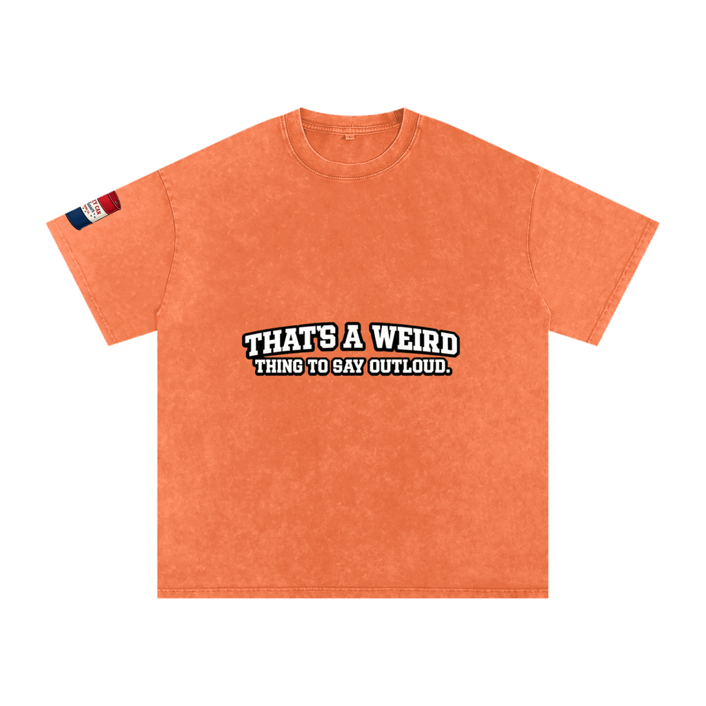 That's Weird Snow Washed Oversized Cotton T-Shirt