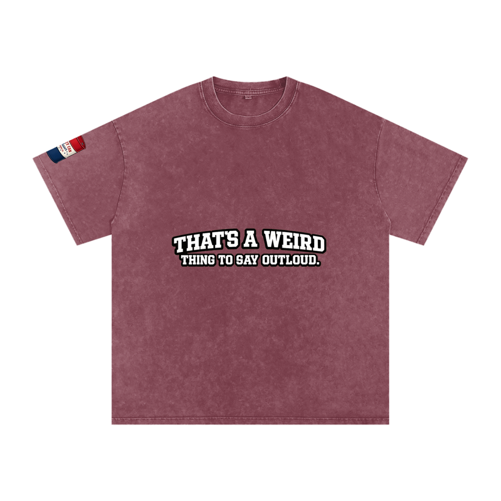 That's Weird Snow Washed Oversized Cotton T-Shirt