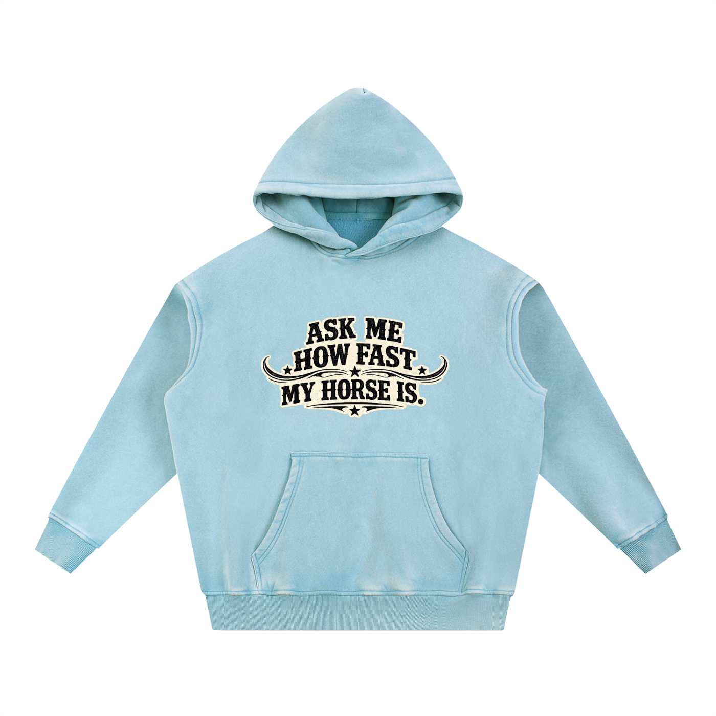 Ask Me How Fast Snow Wash Fleece Oversize Hoodie