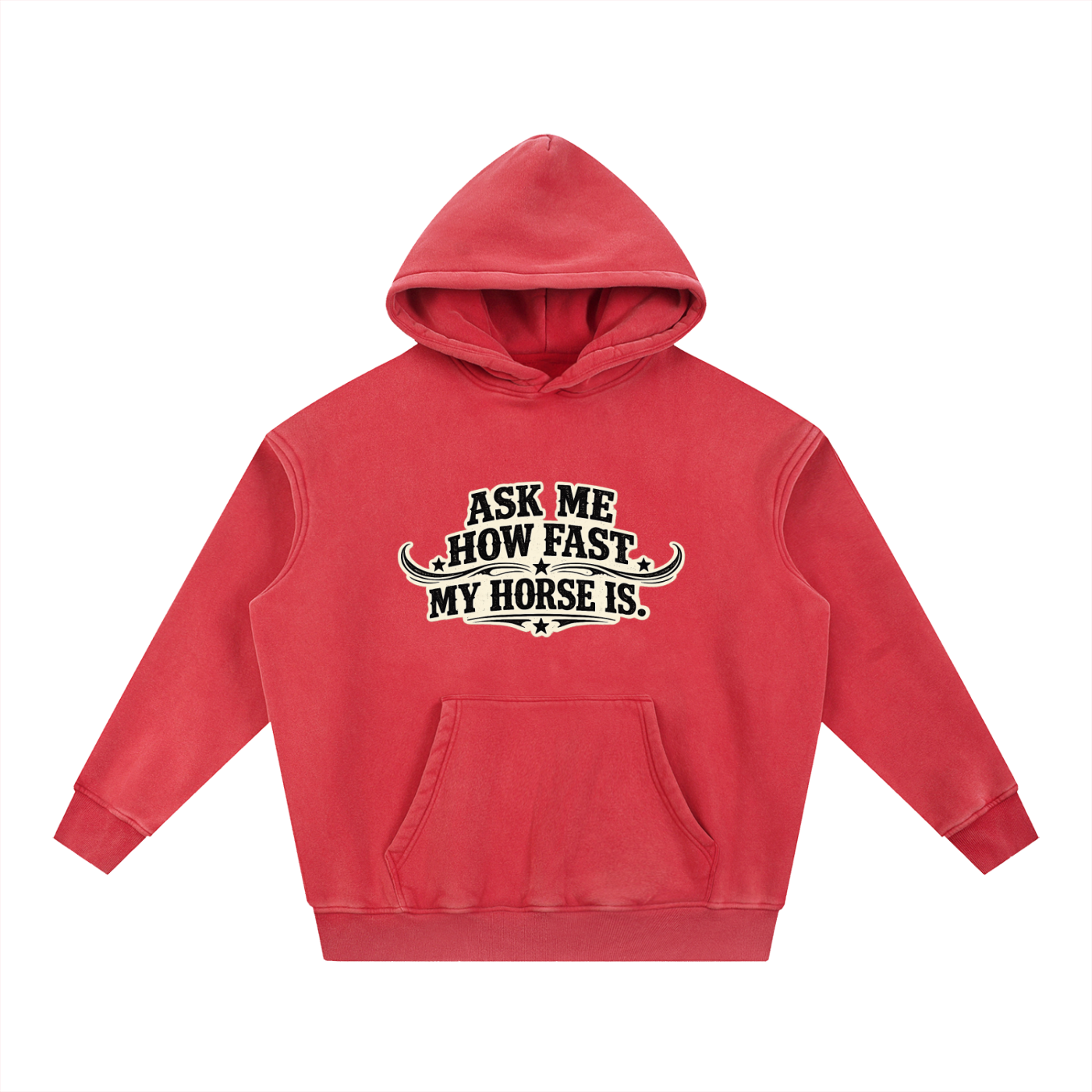 Ask Me How Fast Snow Wash Fleece Oversize Hoodie