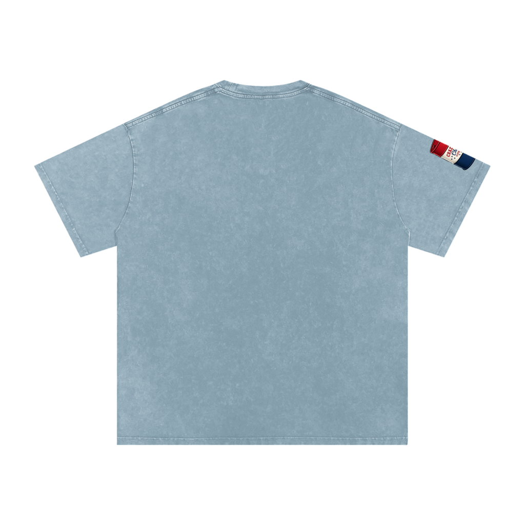LOOK WHO Snow Washed Oversized Cotton T-Shirt
