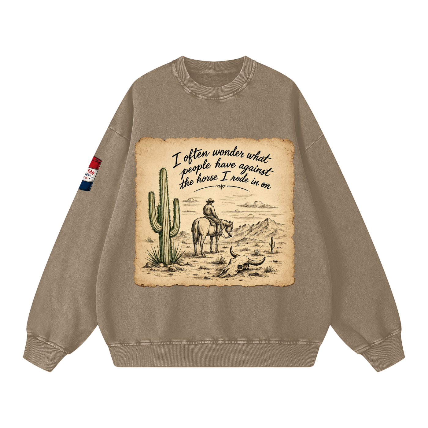 Horse I Rode In On Snow Washed Oversized Sweatshirt