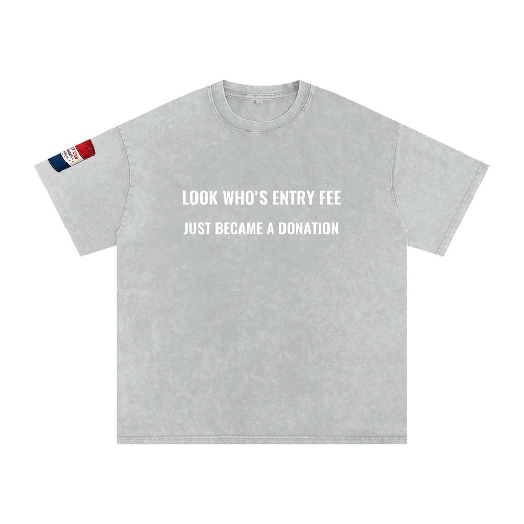 LOOK WHO Snow Washed Oversized Cotton T-Shirt
