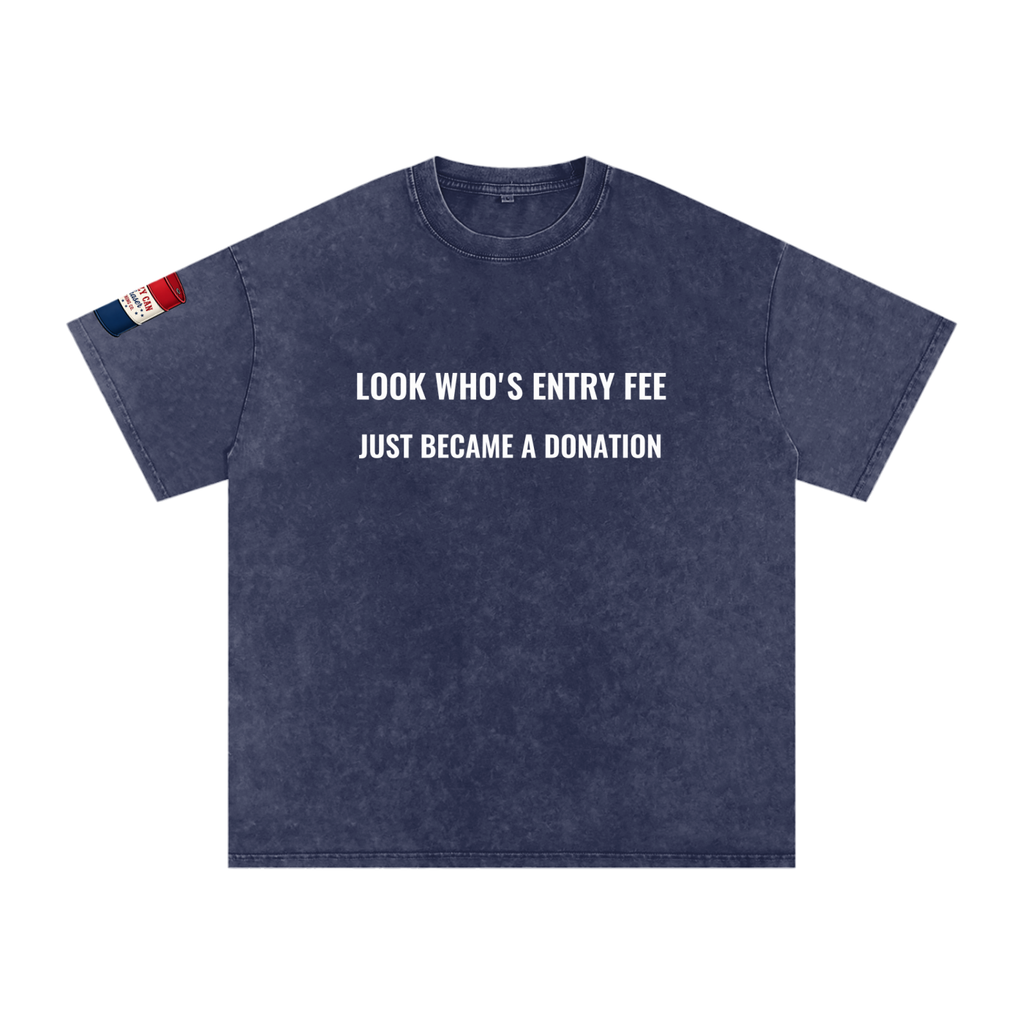 LOOK WHO Snow Washed Oversized Cotton T-Shirt