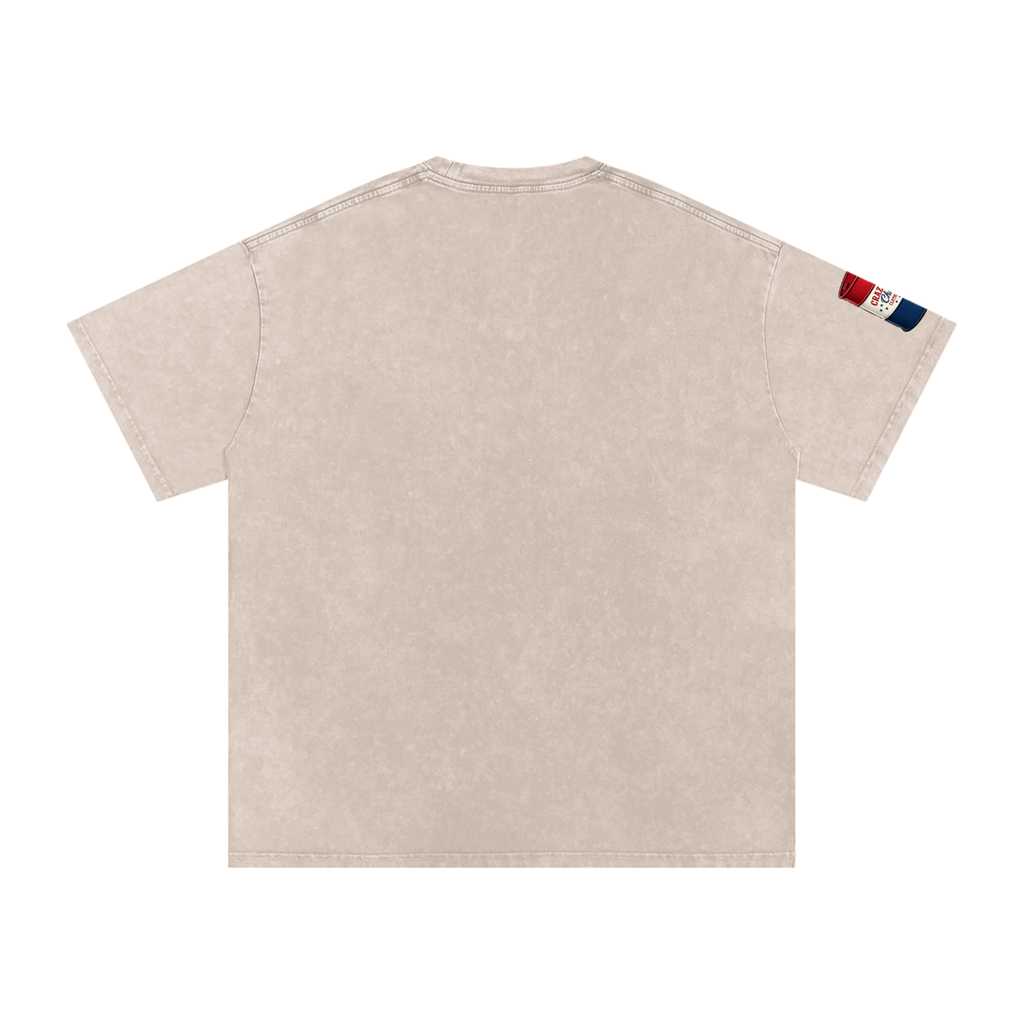 LOOK WHO Snow Washed Oversized Cotton T-Shirt