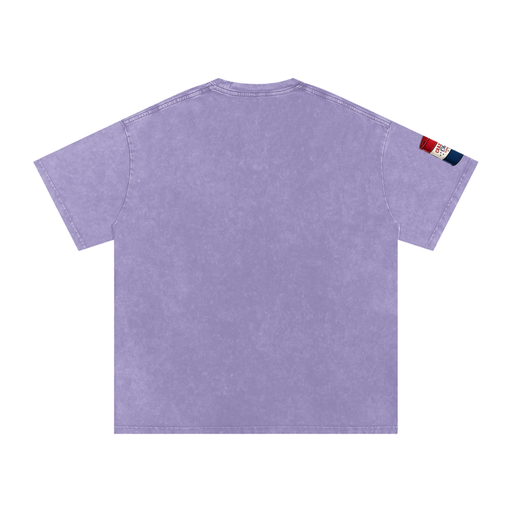 LOOK WHO Snow Washed Oversized Cotton T-Shirt