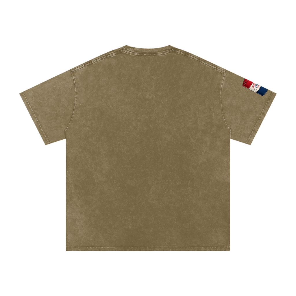 LOOK WHO Snow Washed Oversized Cotton T-Shirt