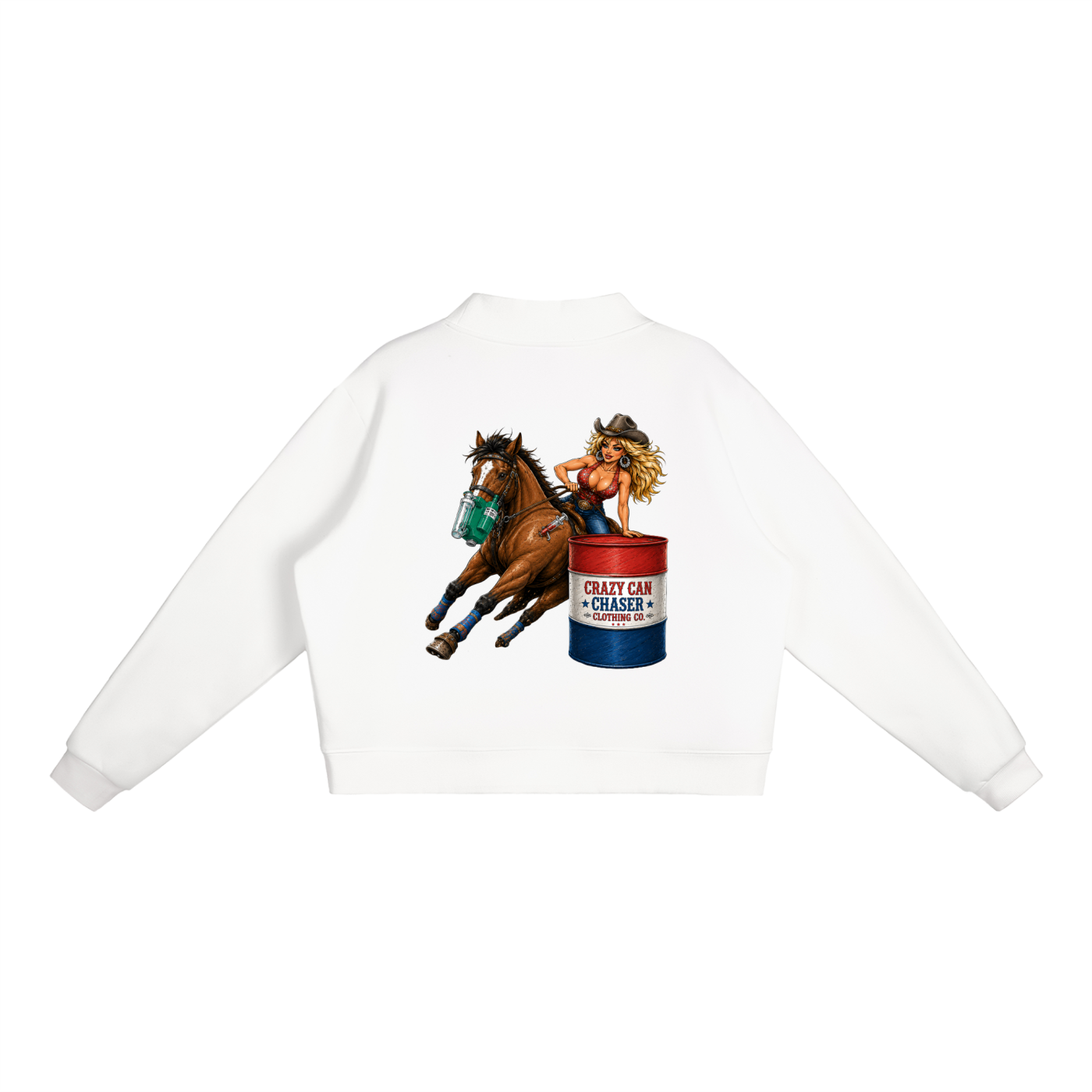 Barrel Racer Betty Mock-Neck Crew Sweatshirt